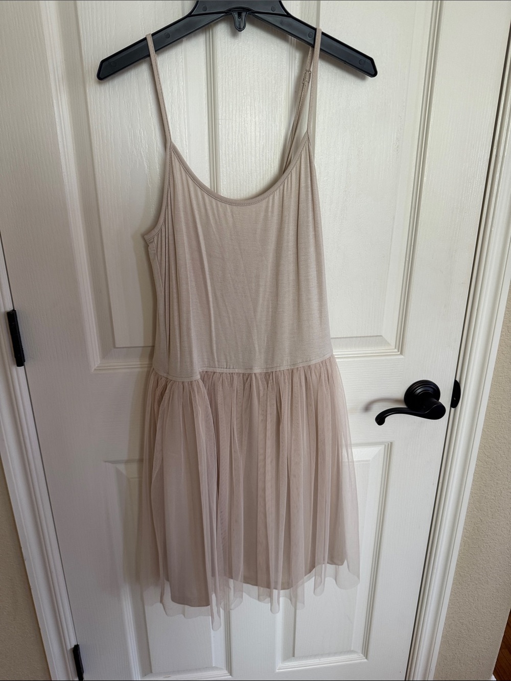 Tule slip dress. Mystree brand beige color. Size large.